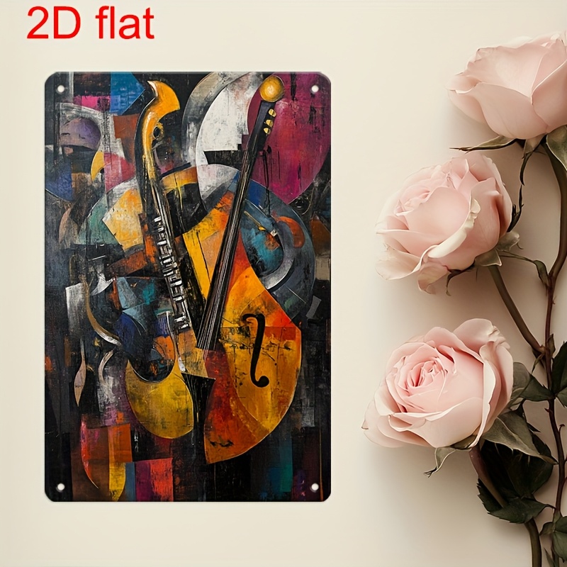 Musical Instrument Sign - - Vintage Metal Wall Art Musical