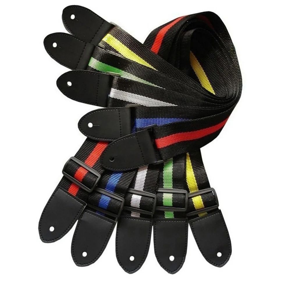 Musical Instrument Band - Guitar Strap Colourful Stripe Belt Nylon
