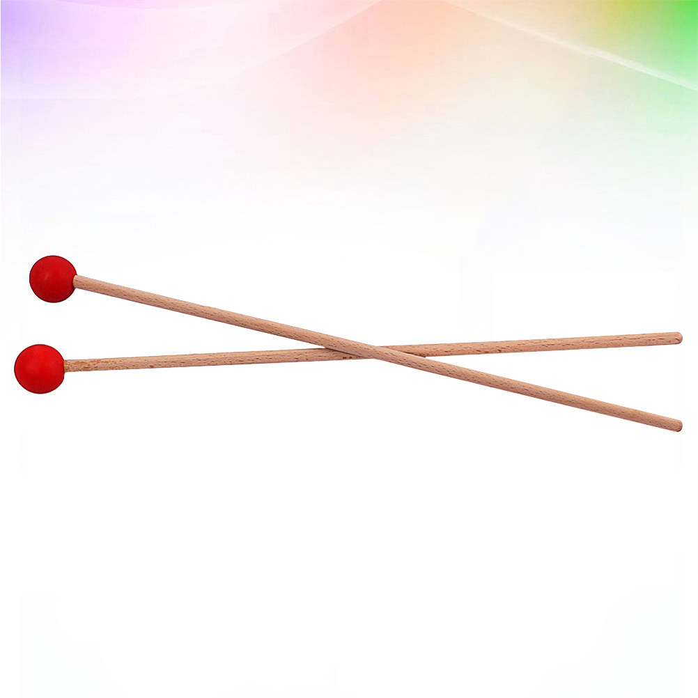 Vibraslap Percussion - 1Pair Large Drum Mallets Wood Handle