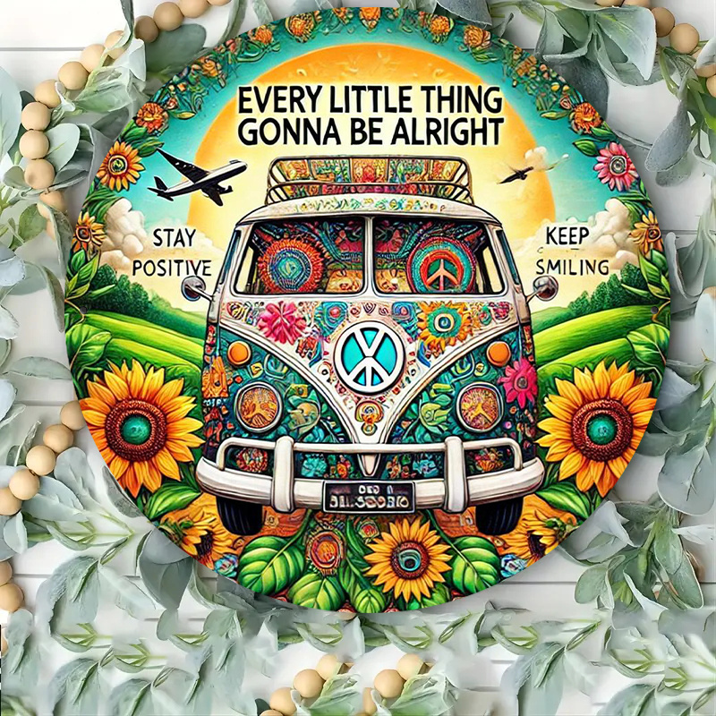 Retro Peace Van & Sunflower Me - огляд і ціна Musical Instrument Sign