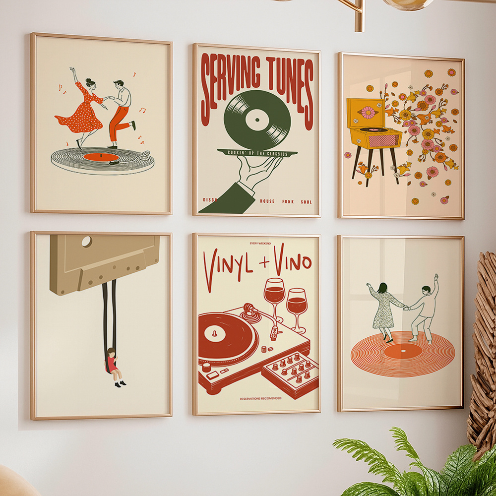 1pc Vintage Music Canvas Poste - огляд і ціна Musical Instrument Tuba