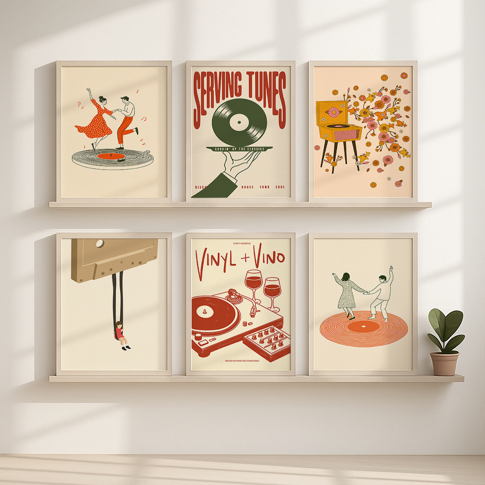 1pc Vintage Music Canvas Poste - огляд і ціна Musical Instrument Tuba