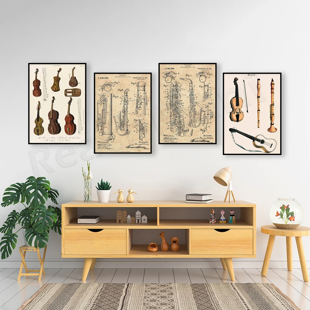 Music print, vintage violin vi - огляд і ціна Musical Instrument Viola
