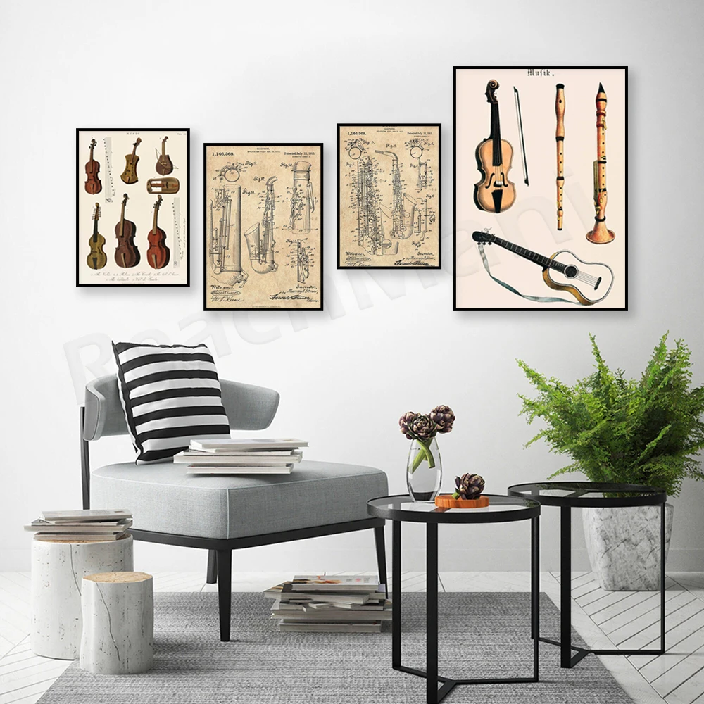 Music print, vintage violin vi - огляд і ціна Musical Instrument Viola