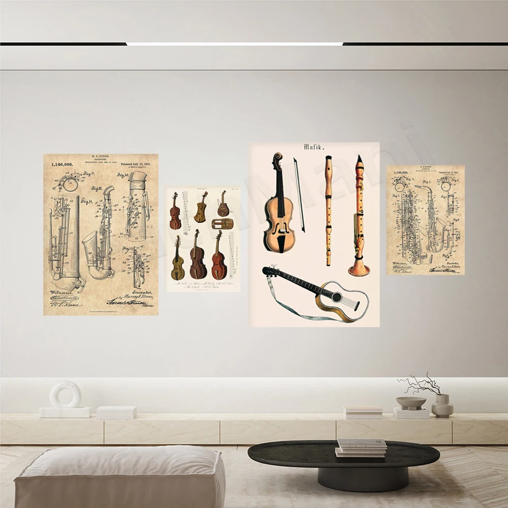 Music print, vintage violin vi - огляд і ціна Musical Instrument Viola