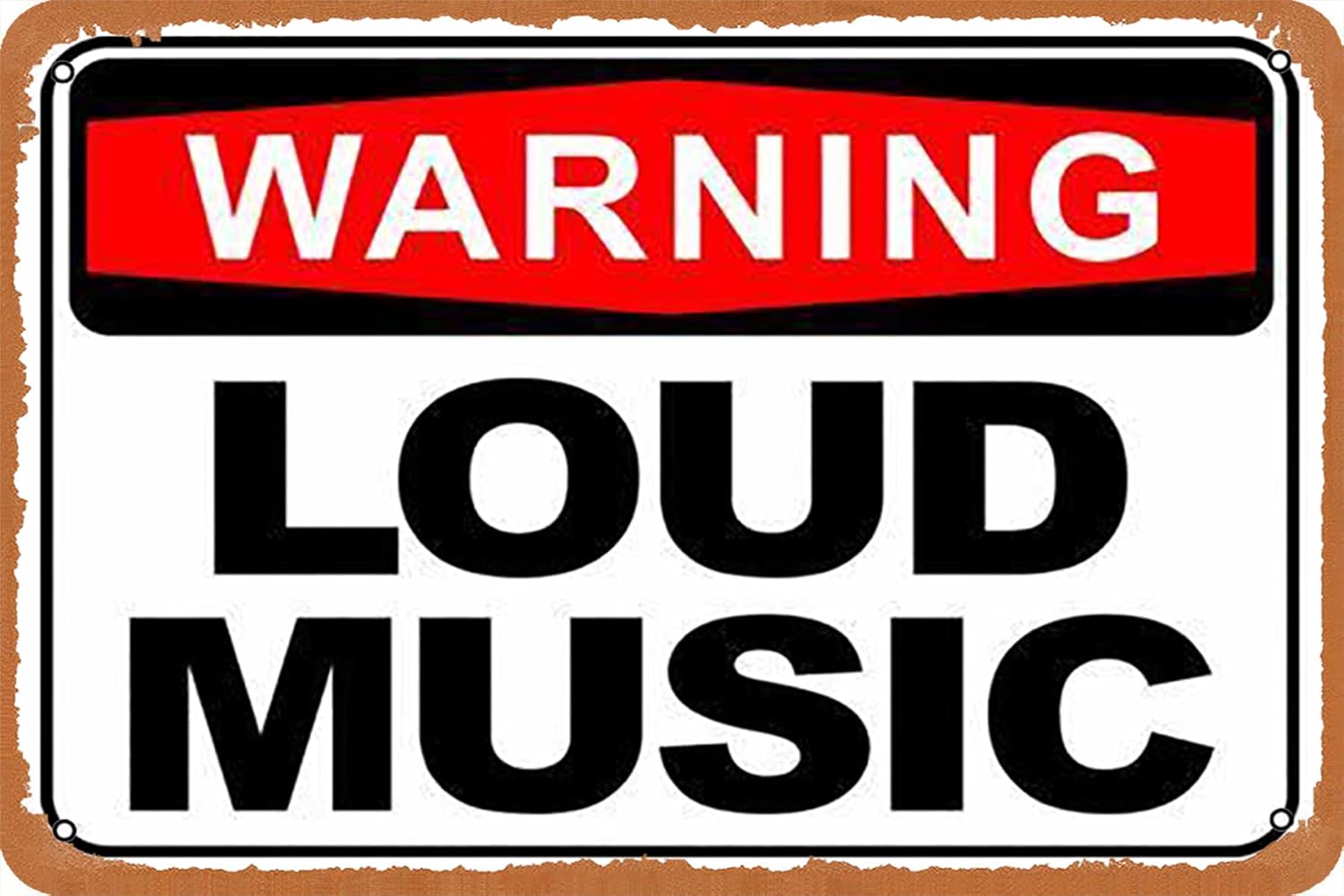 warning Loud Music vintage met - огляд і ціна Musical Instrument Sign